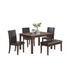 5-Piece Dining Set with Rectangular Table, 3 Upholstered Chairs and Bench - 2 of 4