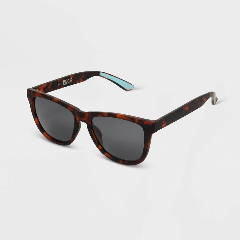 Men&#39;s Rubberized Plastic Square Sunglasses with Polarized Lenses - All In Motion&#8482; Brown/Tortoise Print, 3 of 4