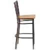 Emma and Oliver 2 Pack Clear Coated Ladder Back Metal Restaurant Barstool - 4 of 4