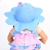 Sophia's 15" Baby Doll Gingham Summer Romper and Hat, Pink & Blue - 4 of 4