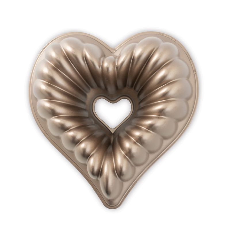 Nordic Ware Cast-Aluminum Elegant Heart Bundt Pan - Brown, 1 of 10