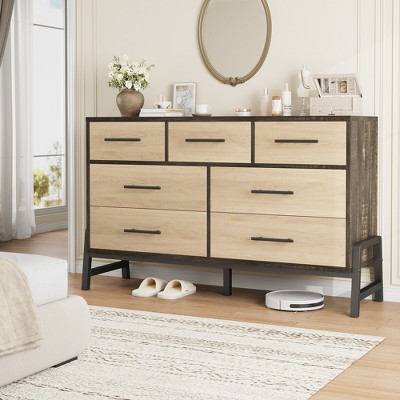 Garvee 7 Dresser for Bedroom, 52" Wide Dresser, Wide Drawer with Storage Freestanding, Wooden Closet Chest for Living Room, Bedroom