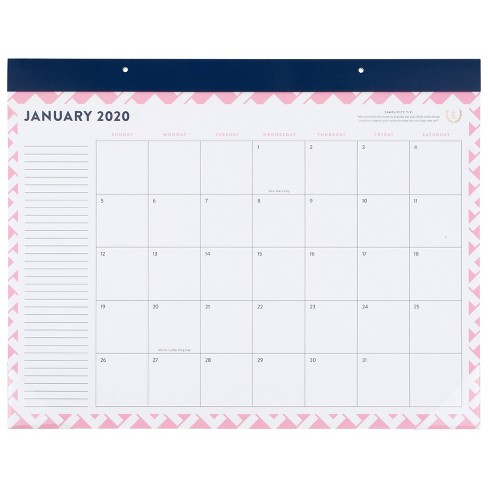 2020 Desk Calendar Strellis Pink Navy Emily Ley Target