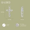 GILDED 1/10 CTTW Lab Grown Diamond Cross Pendant in Sterling Silver, 18 Inch Chain - 4 of 4