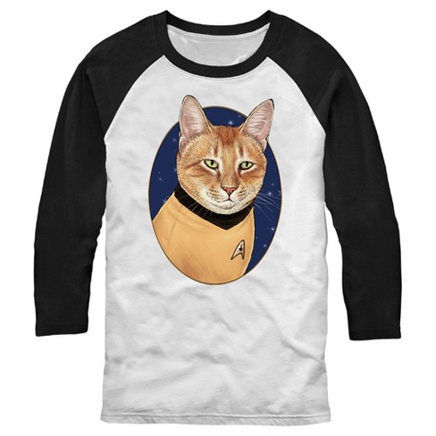 Men's Star Trek: The Original Series Captain Kirk Cat Baseball Tee