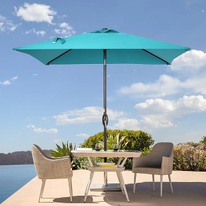 Sonkuki 6.5 FT Outdoor Patio Umbrella Market Table Umbrella With a Crank for Garden, Deck and Pool - 1 of 4