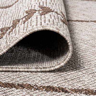 Handwoven Mid-Century Modern Beige/Brown Synthetic Area Rug