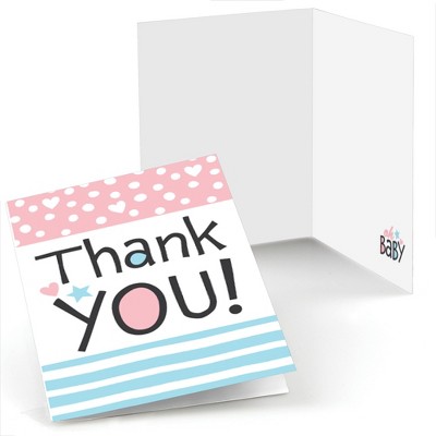 Big Dot of Happiness Baby Gender Reveal - Team Boy or Girl Party Thank You Cards (8 count)
