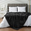 PAVILIA Fleece Pom Pom Blanket Throw for Sofa Bed, Soft Lightweight Pompom Fringe Blanket for Couch - 4 of 4