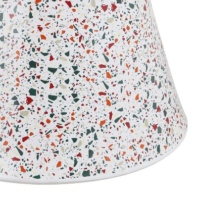 Xenia 17.75" White Ceramic Terrazzo Outdoor Accent Table