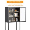 DOMETOUR Heavy Duty Metal Storage Cabinet Display Storage Cabinet with Glass Doors and 2 Adjustable Shelves for Office, Living Room - 4 of 4