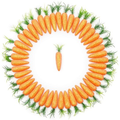 Juvale 45 Pack Artificial Fake Baby Carrots, Sparkling Foam Pretend Kitchen Play Food, Veggie Toys for Kids, DIY Craft, Home Decor, Easter Party