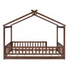 Kumasinova Solid Wood Twin/Full Bed Frame with Roof,Playhouse Style Floor Bed with Safety Rails,Twin/Full Size Bed Frame for Kids,Teens,Girls,Boys - 4 of 4