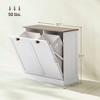 Yukimo 32.7" Dual Tilt-Out Laundry Hamper Cabinet with 2 Removable Baskets, Modern Bathroom Storage with Shaker Doors, White - 3 of 4