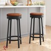 30'' Set of 2/4 Swivel Bar Stools Set with Footrest Counter Height Bar Stools with PU Leather Upholstered - 2 of 4