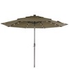 Sonkuki 10FT Outdoor 3-Tier Patio Market Umbrella w/Solar Lights and Aluminum Pole - 2 of 4