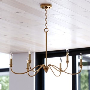 VAXCEL Annabelle 6 Light Farmhouse Chandelier Candelabra - 1 of 4