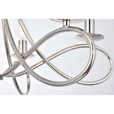 Lyndon Polished Nickel 6-Light Pendant Chandelier