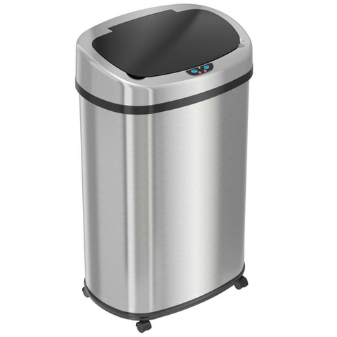 Itouchless Rolling Sensor Kitchen Trash Can With Wheels And Absorbx ...