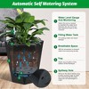 GustoWave 16 Inch Tall Planters Set of 2, Large Flower Pot Outdoor and Indoor, with 2 Trays and a Water Level Monitor and Wheels for Patio, Porch - 4 of 4