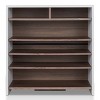 HOMES: Inside + Out Farrar Contemporary Shoe Cabinet Chestnut Brown/White: MDF Wood Veneer, 16-Pair Storage, Adjustable Shelves - 4 of 4