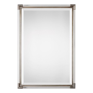 Uttermost Mackai Metallic Silver Mirror – 33" Tall, Acrylic Rod Detailing, Beveled Glass Frame - 1 of 4