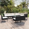 vidaXL Garden Lounge Set Patio Sectional Sofa Couch Outdoor Poly Rattan Black - 2 of 4