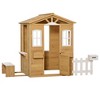 Outsunny Outdoor Playhouse for kids Wooden Cottage with Working Doors Windows & Mailbox, Pretend Play House for Age 3-6 Years - 4 of 4