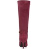 BLISSFUL STEP Women's Buckle Pointed Toe Side Zip Stiletto Heel Knee High Boots - 4 of 4