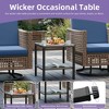 3 Piece Patio Furniture Sets Indoor Outdoor Swivel Chairs with Rattan Side Table - 3 of 4