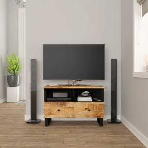 vidaXL TV Stand 27.6 in.x13 in.x18.1 in. Solid Wood Mango - 1 of 4