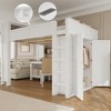 Whisen Wooden Queen Loft Bed with Wardrobe and Desk, Headboard with Storage - 3 of 4