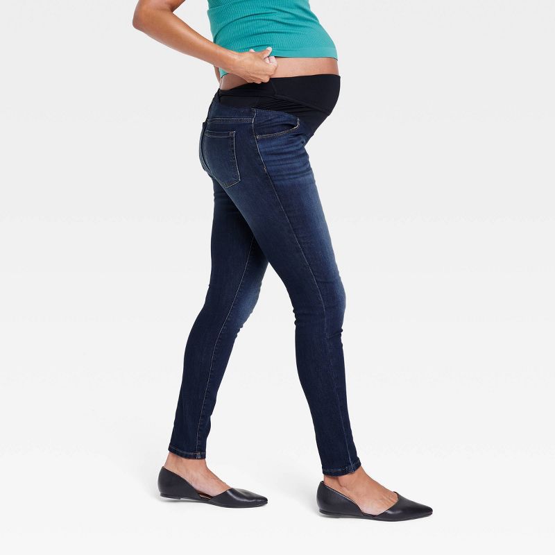 Over The Belly Dark Wash Skinny Maternity Jeans - Isabel Maternity by Ingrid & Isabel™ Dark Wash , 3 of 6