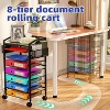 Simple Trending 8 Tier Small Rolling File Cart, Metal Desk File Organizer with Sliding Trays, Black - 4 of 4