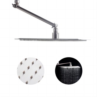ALEXOUN  Rain Shower Head With Shower Arm (12 Inch Square, Brushed Nickel)