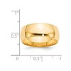 Black Bow Jewelry 7mm or 8mm 14K Yellow Gold Lightweight Domed Comfort Fit Band - 4 of 4