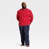 Men's Santa Print Microfleece Holiday Matching Family Pajama Pants - Wondershop™ Navy Blue - 3 of 4