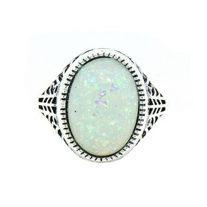 Chandler Womens Statement Ring Fire Opal Filigree Setting Ginger Lyne Collection - 1 of 4