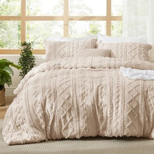 2-3 Pcs Tufted Boho Comforter Set Bed Set GentleSoft Farmhouse Shabby Chic Embroidery Bedding - 1 of 4