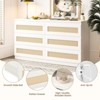 Rattan Dresser for Bedroom, Wood Storage Dresser with 6 Drawers, Modern Wide Dressers & Chest of Drawers with Anti-Tip Kit - 4 of 4