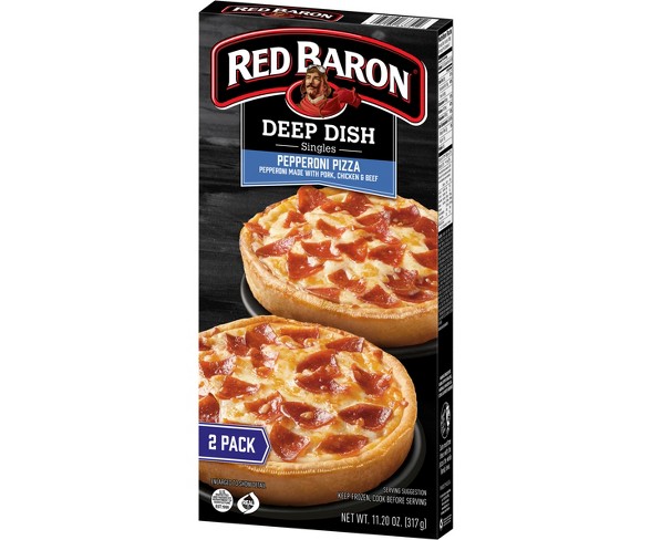 Red Baron Deep Dish Singles Pepperoni Frozen Pizza - 11.2oz