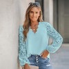 Women's Floral Lace Scalloped V Neck Top -Cupshe - 4 of 4