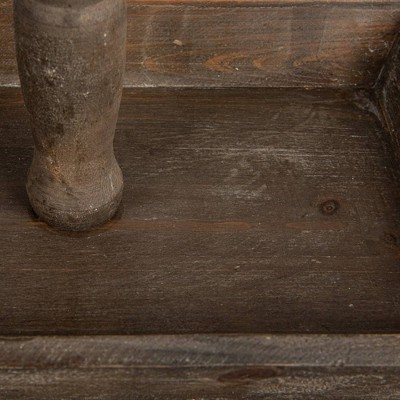 Brown Wooden 3-Tier Decorative Tray