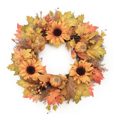 Sunflower/Pumpkin Wreath 24"D