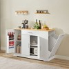 Kitchen Cabinet With Trash Can Storage Cabinet, Island Table For Kitchen With Drawer And Adjustable Shelves, With 13 Gallon Garbage-Cuddlewood - 2 of 4