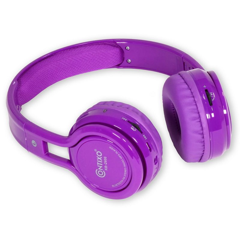 Contixo KB2600 Kids Bluetooth Wireless Headphones -Volume Safe Limit 85db -On-The-Ear Adjustable Headset (Purple), 1 of 11