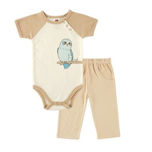 Touched by Nature Baby Unisex Organic Cotton Bodysuit and Pant Set, Owl - 1 of 1