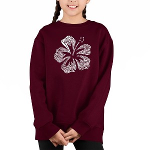 LA Pop Art Mahalo - Girl's Word Art Crewneck Sweatshirt - 1 of 3