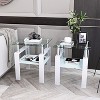 MAYEERTY Modern Tempered Glass Tea Table Coffee Table End Table, Square Table for Living Room, Set of 2£¬Transparent - 4 of 4