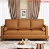 86" Leather Sofa, Mid-Century Modern Deep Seat Couch, PU Leather Couch, 3-Seat Sofa for Living Room, Office - 2 of 4